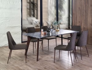 Black Beauty Granite Dining Table 1.9m with 6 Henry Dining Chairs Black Beauty Granite Dining Table 1.9m with 6 Henry Dining Chairs