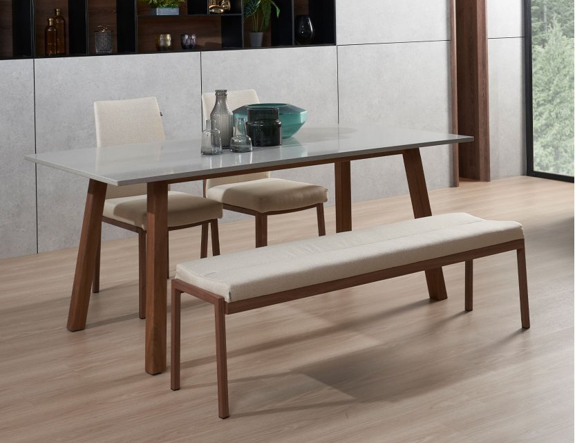 Bolda Grey Quartz Top Dining Table 1.8m with Flex Dining Chairs