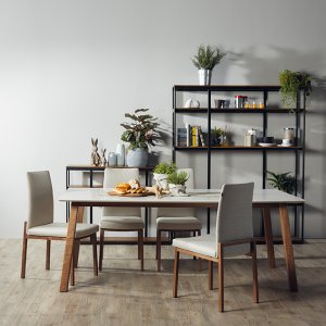 Bolda Quartz Top Dining Table 1.6M with Flex Dining Chairs Bolda Quartz Top Dining Table 1.6M with Flex Dining Chairs