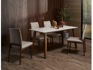 Bolda Quartz Top Dining Table 1.6M + 4 Flex Dining Chairs