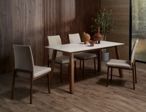 Bolda Quartz Top Dining Table 1.6M + 4 Flex Dining Chairs