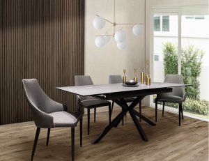 Gris Sintered Stone Top Extendable Dining Table