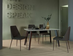 Kay Grey Quartz Top Dining Table 1.8m with 4 Henry Dining Chairs Kay Grey Quartz Top Dining Table 1.8m with 4 Henry Dining Chairs