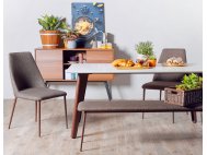 Kay Quartz Top Dining Table 1.6M + 2 Henry Chairs + 1 Henry Bench