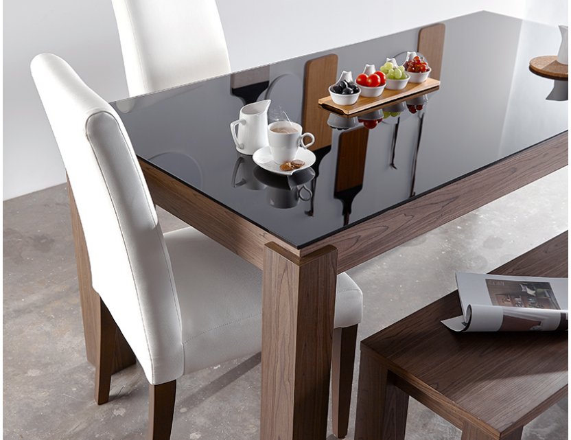 Max Glass Dining Table 1.7M + 4 Doric Chairs