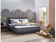 Trinity Bedframe with Faux Leather Panel Headboard with Mattress Bedroom Package