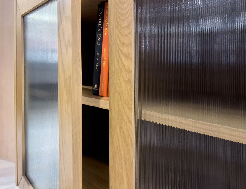 Alba Sideboard in Solid Timber and Reeded Glass