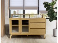 Alba Sideboard in Solid Timber and Reeded Glass