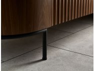 Fluto Sideboard In Walnut With Sintered Stone Top And Steel Legs