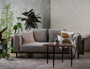Celadon 2.5 Seater Modular Fabric Sofa With Adjustable Side Table Celadon 2.5 Seater Modular Fabric Sofa With Adjustable Side Table