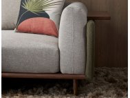 Celadon Small L-Shape Modular Fabric Sofa With Movable Side Table