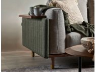 Celadon L-Shape Modular Fabric Sofa With Movable Side Table