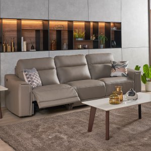Grande Motorised Leather Recliner Sofa with High Backrests Grande Motorised Leather Recliner Sofa with High Backrests