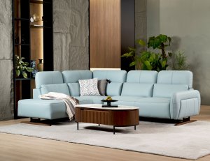 Hiro Modular Full Thick Leather Sofa with Laser-cut Branding