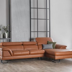 Korus L-Shape Leather Sofa with Adjustable Headrest Korus L-Shape Leather Sofa with Adjustable Headrest