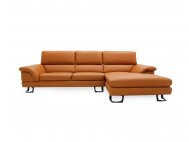 Korus L-Shape Leather Sofa with Adjustable Headrest