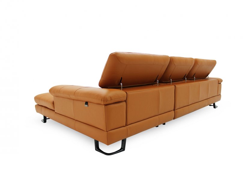 Korus L-Shape Leather Sofa with Adjustable Headrest