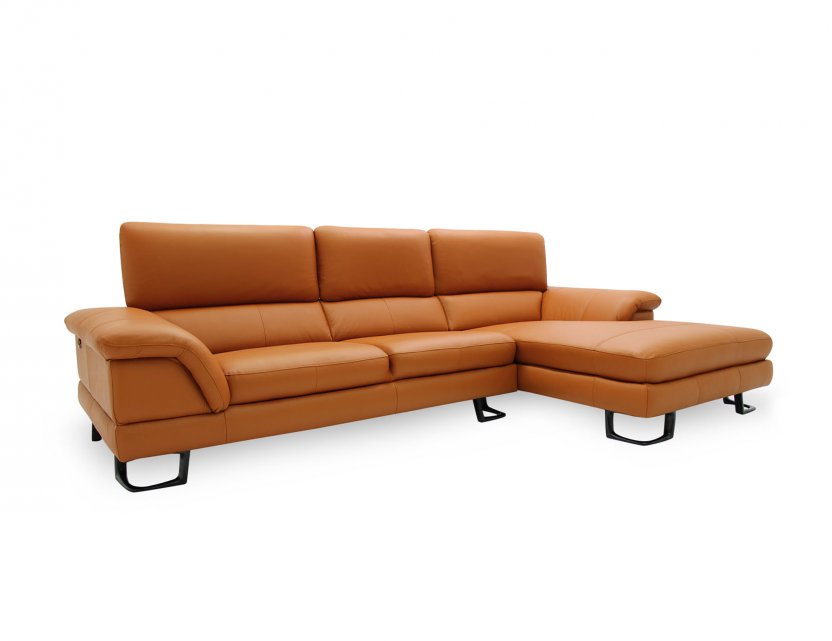 Korus L-Shape Leather Sofa with Adjustable Headrest