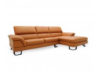 Korus L-Shape Leather Sofa with Adjustable Headrest