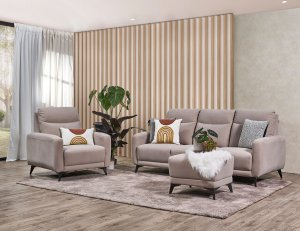 Leo Leather Sofa With High Backrest And Modern High Steel Legs