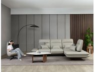 Lovy Corner Full Thick Leather Pushback Sofa