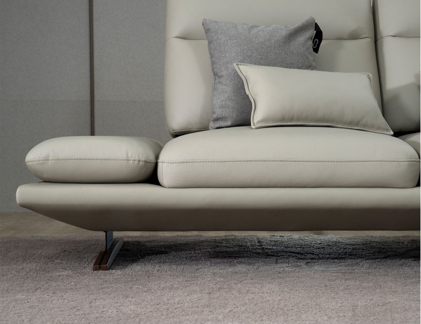 Lovy Corner Full Thick Leather Pushback Sofa