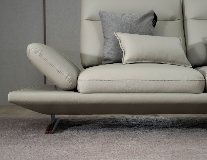 Lovy Corner Full Thick Leather Pushback Sofa