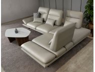 Lovy Corner Full Thick Leather Pushback Sofa