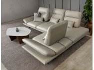 Lovy Corner Full Thick Leather Pushback Sofa
