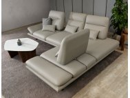 Lovy Corner Full Thick Leather Pushback Sofa