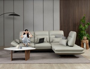 Lovy Corner Full Thick Leather Pushback Sofa Lovy Corner Full Thick Leather Pushback Sofa