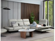 Lovy Corner Full Thick Leather Pushback Sofa