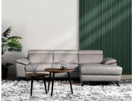 Marvin L-Shape Leather Sofa with Adjustable Headrests