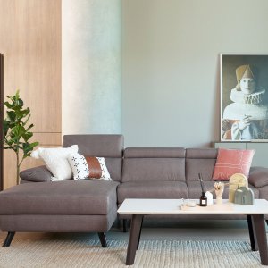 Marvin L-Shape Fabric Sofa with Adjustable Headrests Marvin L-Shape Fabric Sofa with Adjustable Headrests