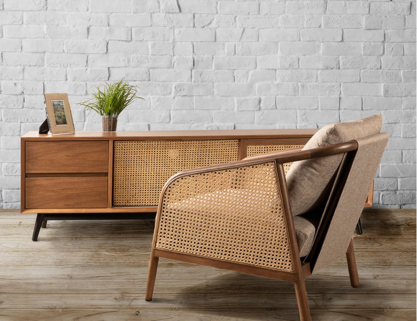 Nash Rattan Fabric Armchair