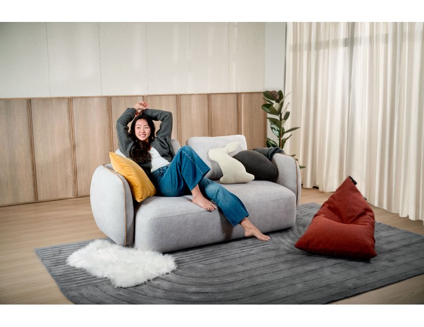 New Rond Fabric Sofa with Removable Backrest Covers
