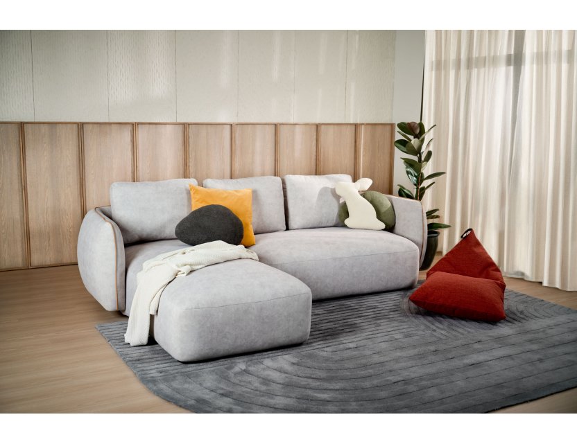 New Rond Fabric Sofa with Removable Backrest Covers