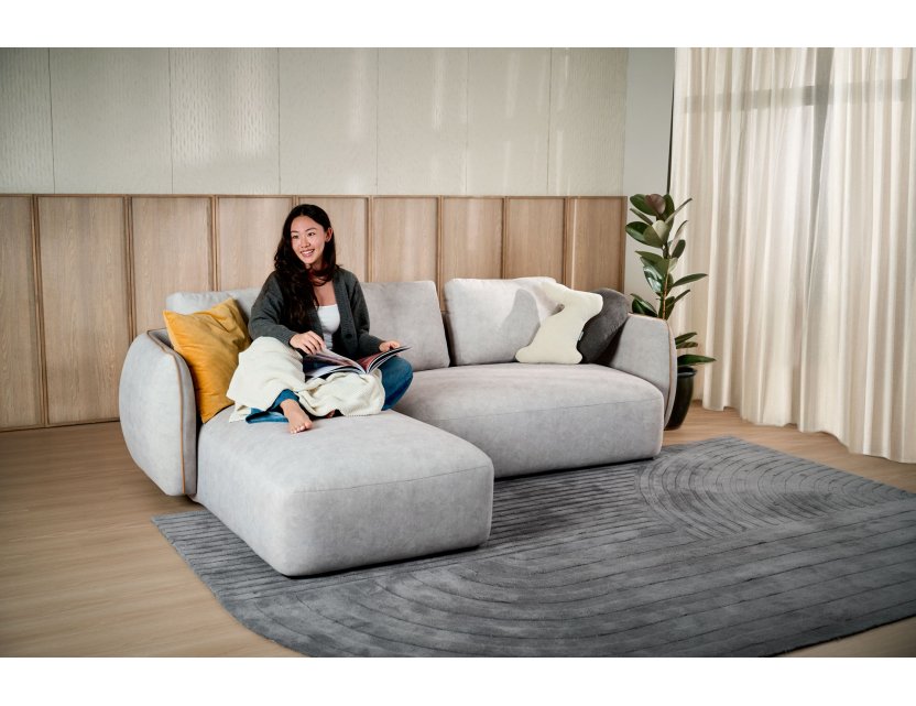 New Rond Fabric Sofa with Removable Backrest Covers