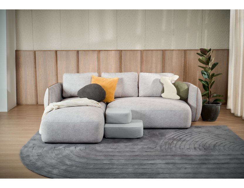 New Rond Fabric Sofa with Removable Backrest Covers
