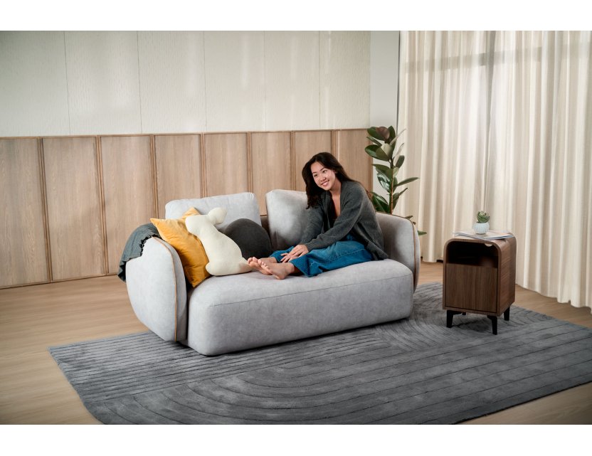 New Rond Fabric Sofa with Removable Backrest Covers