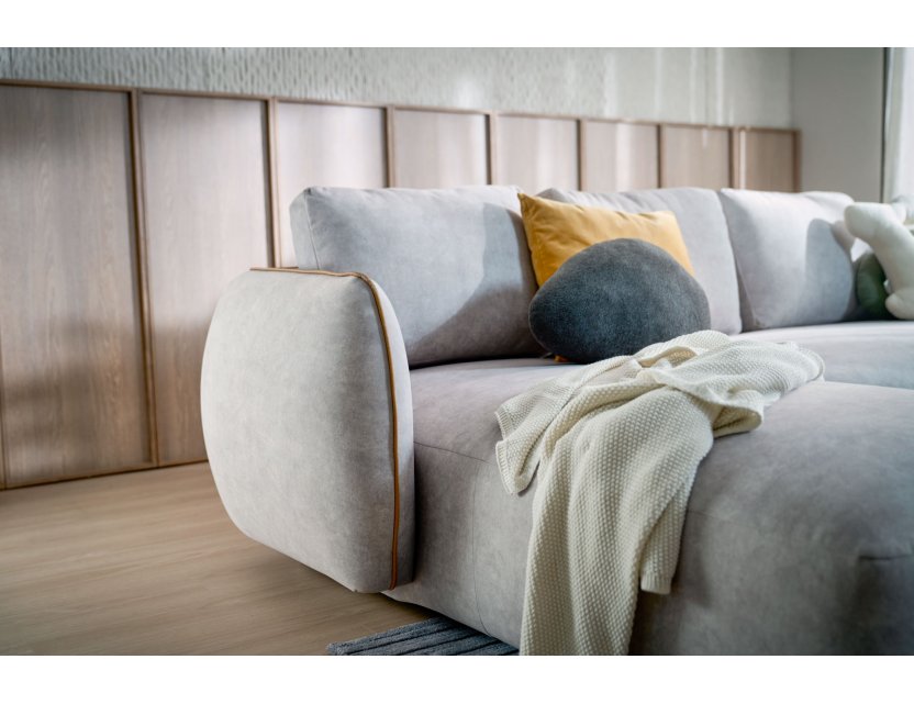 New Rond Fabric Sofa with Removable Backrest Covers