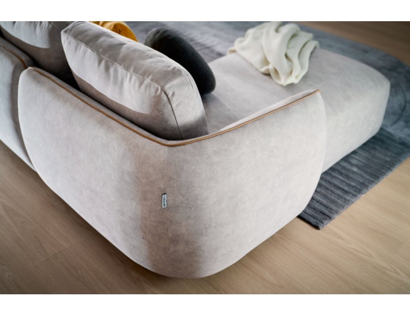 New Rond Fabric Sofa with Removable Backrest Covers