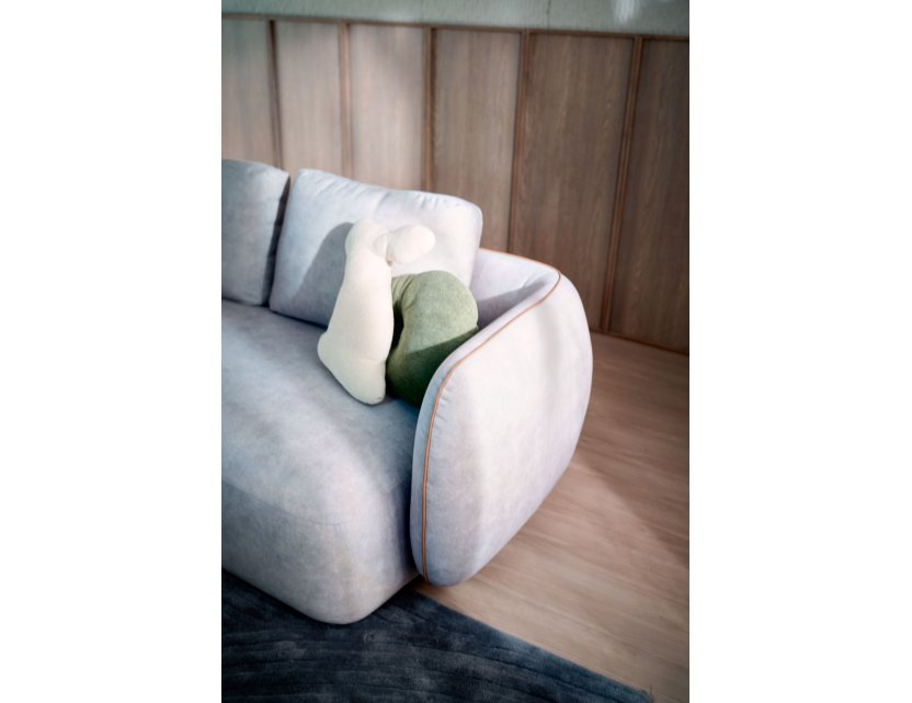 New Rond Fabric Sofa with Removable Backrest Covers