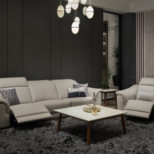 Plume Motorised Leather Recliner Sofa with Adjustable Headrests | All Seats Reclinable Plume Motorised Leather Recliner Sofa with Adjustable Headrests | All Seats Reclinable