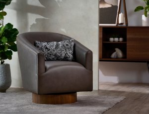 Pratt Leather Swivel Armchair