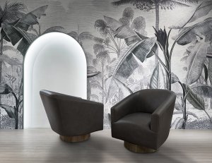 Pratt Leather Swivel Armchair