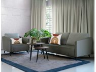 Shaker Fabric Sofa with Synthetic Leather Body