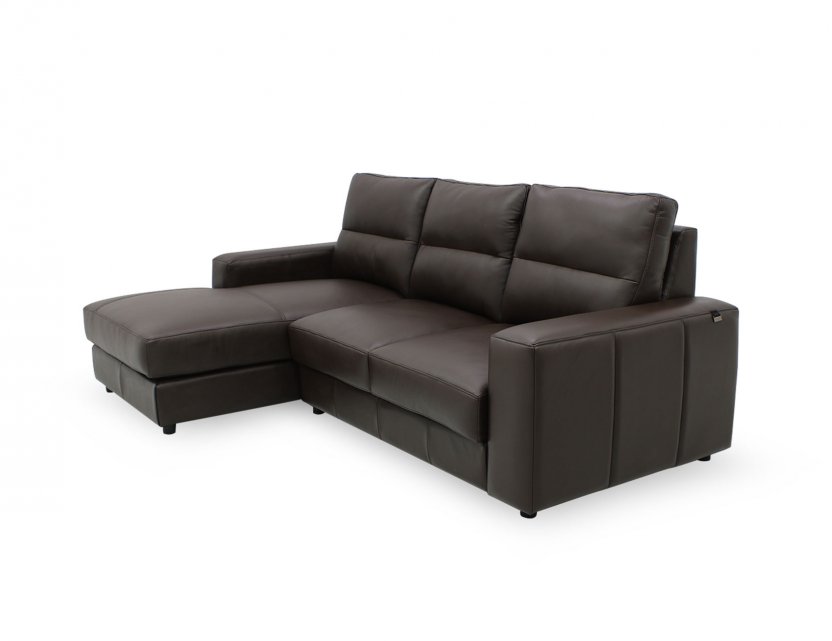 Tres L-Shape Leather Sofa with High Backrest