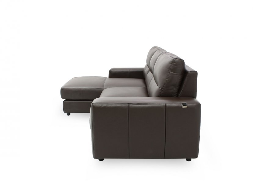 Tres L-Shape Leather Sofa with High Backrest