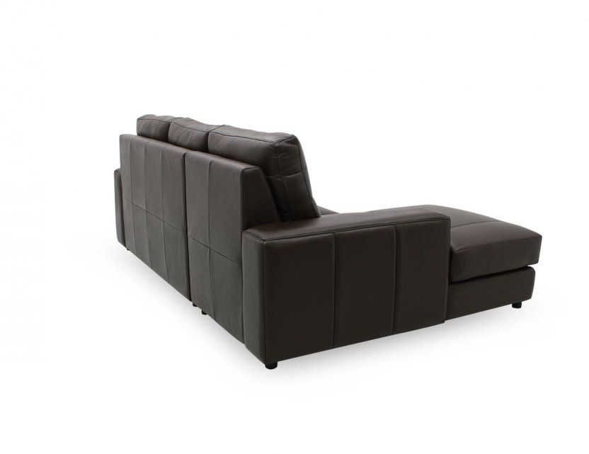 Tres L-Shape Leather Sofa with High Backrest